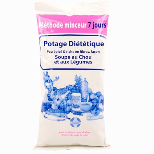 Recharge 28 Soupes au Chou, Maté Vert. Perte de Poids. Brûler-Eliminer les Excès. Riche en Protéine, Fibres, Sans Graisse. (1x300g) Cure Éclair Méthode Minceur 7 Jours. Naturel. Efficace. Annedelona