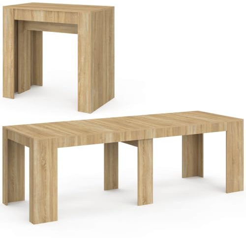 IDMarket – Mesa consola extensible Orlando para 10 personas, 235 cm, madera imitación haya