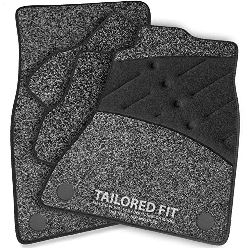 Car Mats FOR Dacia Duster (WITH PASSENGER DRAW) 2018+ Anthracite Carpet & Black Ribbed Trim & Black Full Width Heel Pad [SAPP-2319]