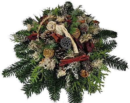 Grabgesteck mit echter Tanne - Winterschale für Friedhof von Flora Trans