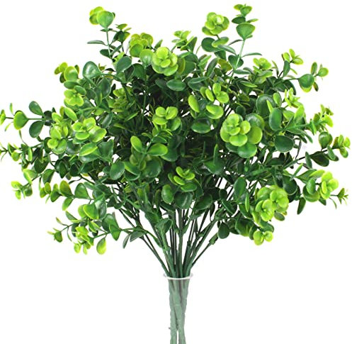 10 Stück Simulation Eukalyptus Geld Blatt Blumenstrauß Zuhause Wohnzimmer Esstisch Hochzeit Garten Dekoration gefälschte grüne Blätter (grün)