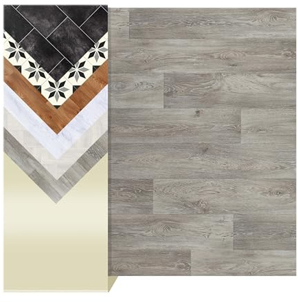 Primaflor PVC Boden Turin | Eiche Grau 619M | 200x400 cm | 2,00 m Breite, 2,3 mm CV-Boden mit Schaumrücken, R10, Nutzungsklasse 21, Trittschallreduzierung und Fußbodenheizung
