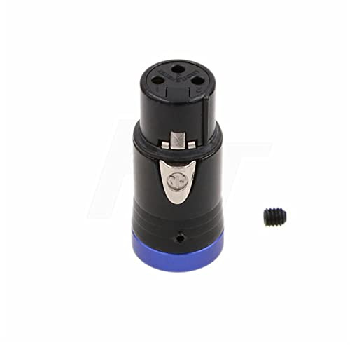 HangTon Audioanschluss 3 Pin XLR Low-Profile für Recorder Mixer Mikrofon Kamera, 360 Grad winkelverstellbar, blaue Kappe