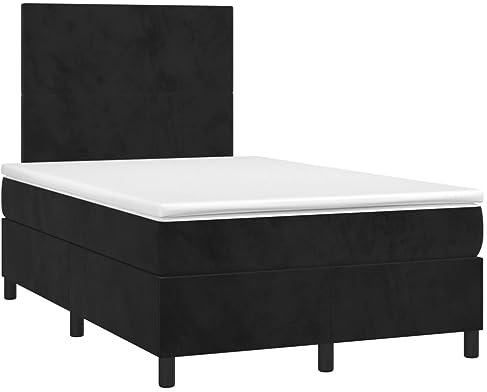 Gecheer Boxspringbett mit Matratze & LED Bett-Kopfteil Polsterbett Doppelbett Bettgestell Lattenrost Bettrahmen Schlafzimmerbett Hotelbett 120 x 200 x 20 cm (B x L x H) Samt Sperrholz Holzwerkstoff