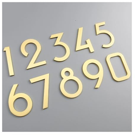 Adesivi for numeri di porta, Numeri di porta, 1 pezzo Numeri in ottone Decorazione da parete/Piastre for porta, Targhe for porta for numero di dormitorio di hotel in metallo retrò da 60 mm, Autoadesiv