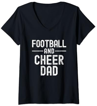 Damen Football and Cheer Dad Cheerleading T-Shirt mit V-Ausschnitt