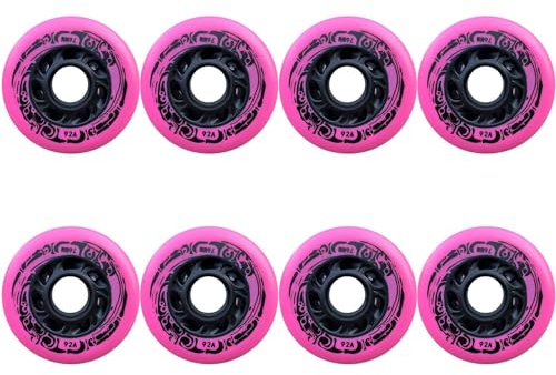 NBTRXWAFR 8Er-Pack Inline-Räder 92A 72 Mm 76 Mm 80 Mm Outdoor-Eisschnelllaufschuhe Ersatzrad Verwendung Auf Gepäck Oder Rollstühlen,Rosa,76mm