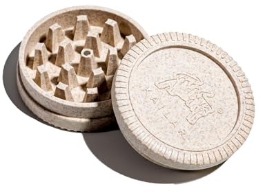 KAiLAR Molinillo de cáñamo ecológico, diámetro 63 mm, 2 piezas con imán, para picar hierbas, especias, tabaco, café, color blanco