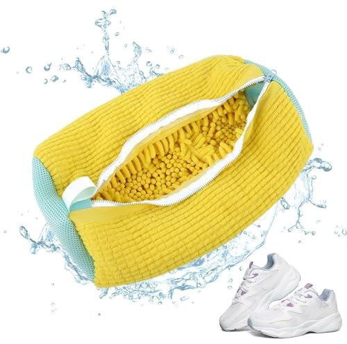 UrCreat Schuhwaschbeutel für Waschmaschine, Wiederverwendbare wäschesack Schuhe Mit Reißverschluss, Selbstreinigende, Schuhwaschbeutel Waschmaschine mit mikrofaser, Für Sneaker (1pcs)