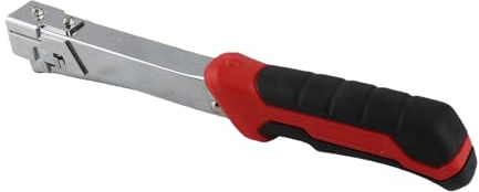 Manual Hammer Tacker Staple Gun, Heavy Duty Fast Stapling Tool for Interior Decoration Woodwork Alloy Steel Red Black 11.69 Inch 1 Pack
