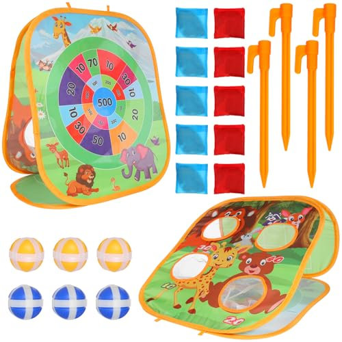 JOINPAYA 1 Satz Sandsack-Wurfspiel Tierisches Wurfspiel Bean Bag Wurfspiel Sitzsack-Wurf-Partyspiele Spiele für Geburtstagsfeiern Sitzsack-Wurfspiel für Kinder Sitzsackspiele für den Garten