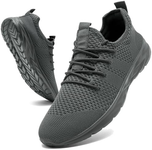 KTVHYW Skor herr sneakers mörkgrå 46 lätta sportskor löparskor ventilerande sneakers inomhusskor män utomhus tennisskor promenadskor för löpning jogging fitness