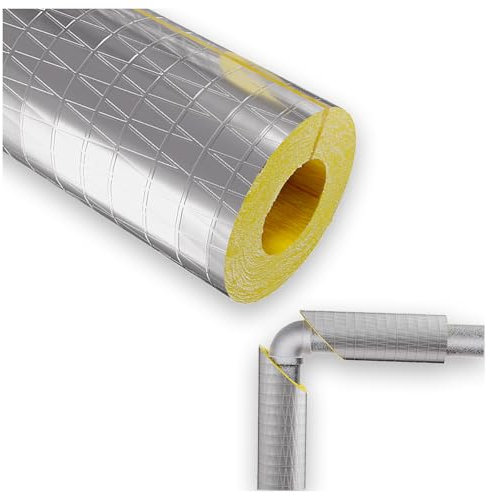 Tuyau d'isolation, isolation au papier d'aluminium et en laine de verre, diamètre intérieur de 27 à 273 mm, fonction anti-givre/incendie/acoustique, épaisseur de 30/50 mm(ID27.0mmxT30.0mmxL1.0m)