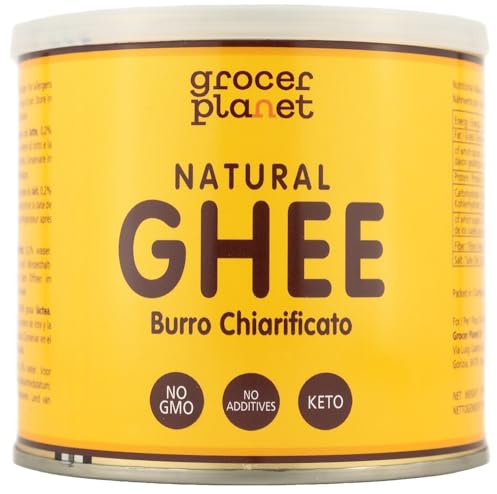 Grocer Planet - Burro Ghee Naturale (500g) | Burro Chiarificato | Ideale per Keto e Paleo | Perfetto per cuocere e arrostire