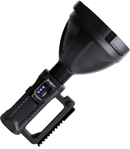 HOMSFOU Lampe Torche Rechargeable USB P70 LED à Lumière Dure Étanche, Projecteur Portatif Compact Petit Format 8000 Mah, Éclairage de Secours Extérieur Camping Randonnée, Poignée