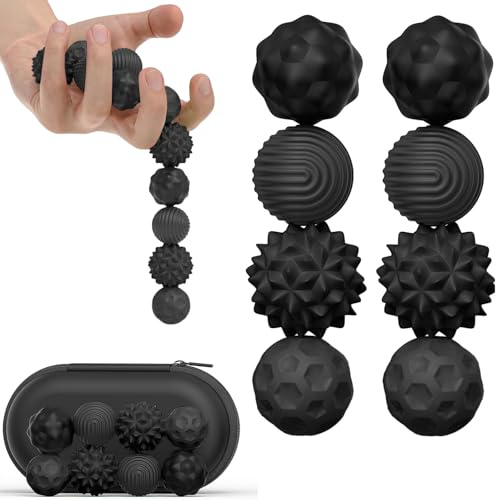 8 Stück Magnetische Fidget Toys, Magnetische Kugeln, Silikon Magnetkugeln Anti-Stress Bälle, Sensorik Spielzeug für Erwachsene und Kinder, Fidget Balls für Angst Stressabbau, Sensory Toys