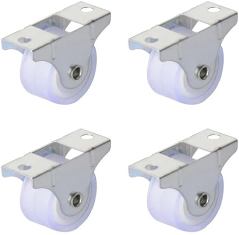 KYKYK Caster Wheels, 4pcs 1Inch Directional Silencer Wheels Thicker Flat Plate White Rail Fixed Casters Smoothly Furniture Flight Box Lugga Trolley