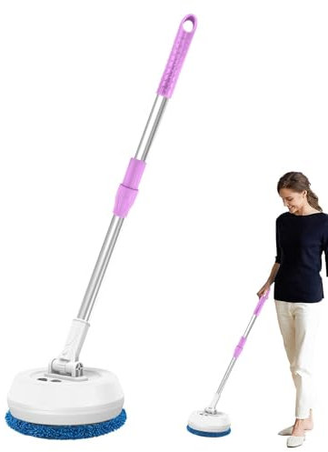 Electric Scrubbing Brush - Long Handle Rotating Shower Scrubber | Heavy Dut Bathtub Scrubbing Cleaner for Tile, Floor, Window