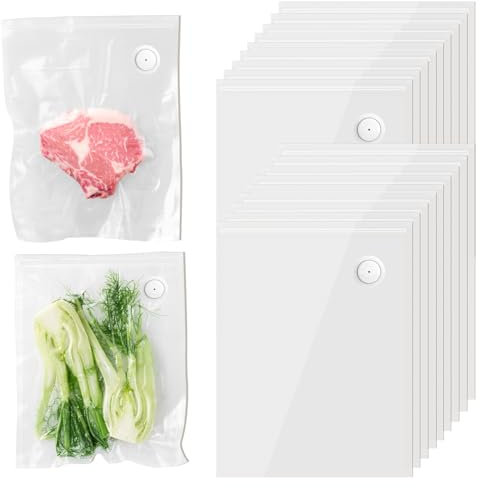 Kssvzz Sacs de Mise sous Vide 20 Sachets 26 * 35 cm pour Mini Machine Sous Vide, Sacs à Faire de Congélation pour la Conservation des Aliments, Sans BPA