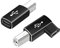 Yewseas 2 Stück USB Typ C auf usb B Adapter, USB MIDI Kabel, Druckerkabel, Rechter Winkel und Gekrümmter Winkel, Kompatibel mit Druckern, MIDI-Keyboards, E-Pianos, Synthesizern, Scanner, Schwarz
