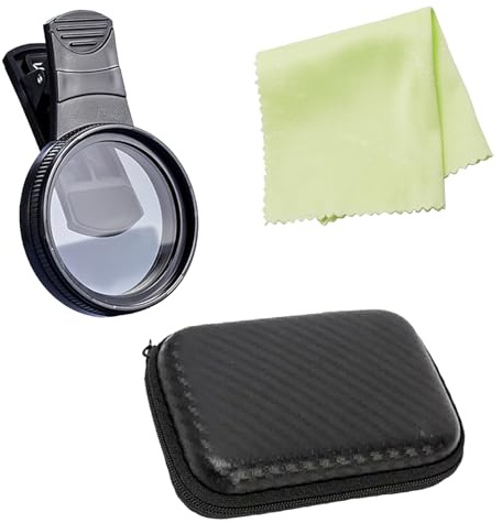 Handy-Kamerafilter mit verstellbarem Polarisationseffekt und Aufbewahrungsbox, allgemeines 52-mm-Polarisatorobjektiv für Mobiltelefone