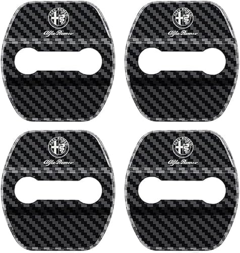 XVBFSC 4pcs Car Door Latch Protective Cover for Alfa Romeo Giulietta 2011, Car Door Lock Protector Anti-Corrosion Anti and water proof,Carbon Fiber