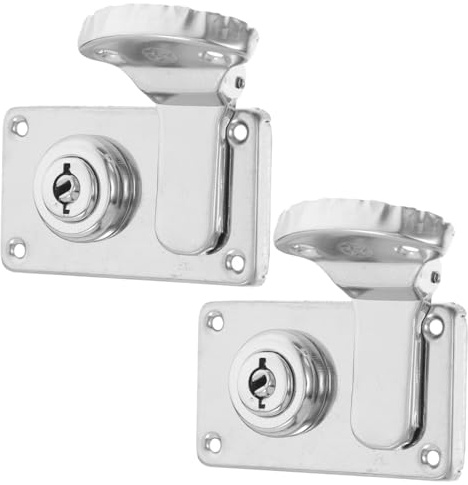 SHINEOFI Antique Suitcase Lock Hasps Silver Latch for Travel Luggage Boxes Briefcases Secure Toggle Catch 2Pcs 2.83X1.57In