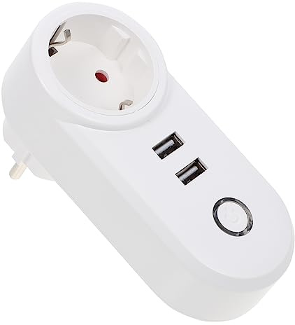 LIFKOME Enchufe Inteligente Wifi con Doble USB Compatible con Alexa Interruptor Inteligente para Lámparas y Dispositivos Casa Estándar