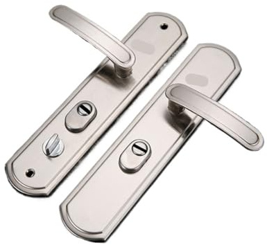 Stainless Steel Anti-Theft Multi-Function Door Lock Handle Mortise Gate with Adjustable Direction for Home Security(Double Switch)