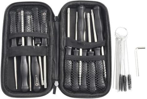 Wodsty 14-Pie Carburateur Réglage Outil Tournevis Kit pour Moteur 2 Temps Compatible Tronçonneuse Débroussailleuse Souffleur Lf Noir