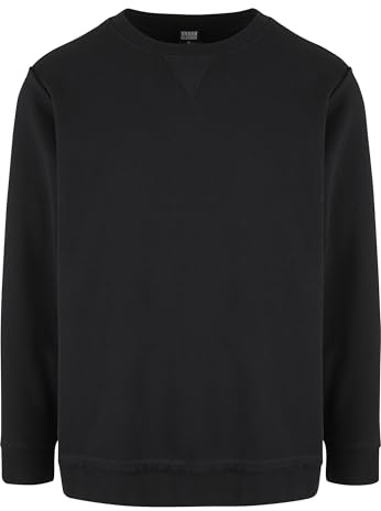 Urban Classics Herren Pullover Oversized Sweatshirt Open Edge Crewneck Pulli,, Farbe black, Größe L