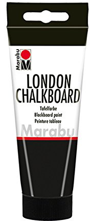 Marabu 12680050875 - Tafelfarbe, London Chalkboard Tafel schwarz 100 ml, Wasserbasis, speichelecht, sehr gut deckend, schnell trocknend, nach Trocknen m. Kreide beschreibbar und mit Wasser abwischbar