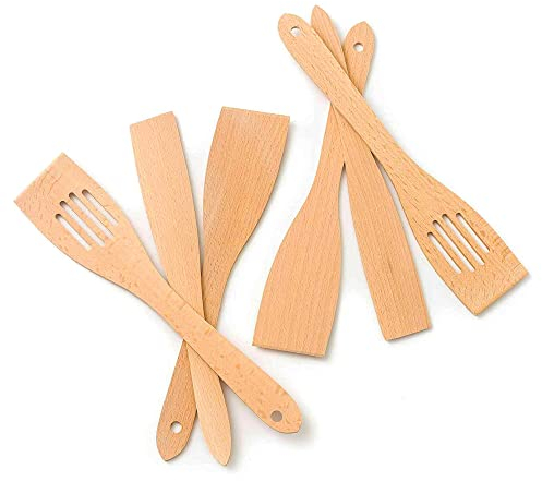 Tuuli Kitchen 6 Piece Wooden Spatula Kitchen Utensil Set (6x Spatulas 30 cm lenght)