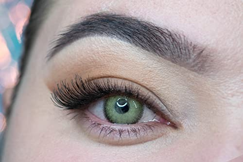 MYSALENS® Lentilles De Contact De Couleur Premium Hazel Noisette Naturelle très haute opacité Kit De Rangement Boitier Pince et applicateur Offert 12 Mois sans correction