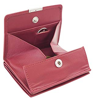 LEAS Wiener-Schachtel im Ausweis-Format mit großer Kleingeldschütte XXL, Echt-Leder, rot - Special Edition