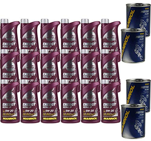 18L Motoröl MANNOL Energy Ultra JP 5W-20 4x MANNOL Motor Flush ADDITIV