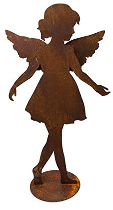 Dekofigur im Rost Design Engel Anna Lisa, H: 52 cm - Rostfigur für den Garten, Gartendeko