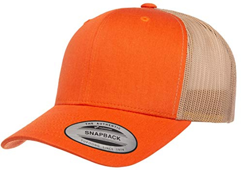 Yupoong YP Classics Casquette de Camionneur rétro pour Homme, Orange Rustique/Kaki, Taille Unique