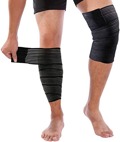 1 paio di fasce elastiche a compressione per ginocchio, per sollevamento pesi, squat, fitness, rotulea, coscia, polpaccio, stinco, protezione per palestra, basket, sport, per artrite, tendinite,