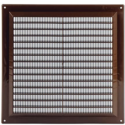 Steinberg14 Brown 250x250mm Air Vent Cover with Insect Mesh - 10x10 inch Air Vent Covers for Walls and Ceilings - Vent Covers Internal - Air Vents for Interior Walls - Plastic Ventilation Grille