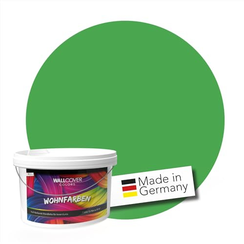WALLCOVER 2.5 Liter Greenscreen Farbe Chroma Key für 12.5m² | hochwertige Wandfarbe für Innen | Grün Matt Green Screen für Streamer Fotostudio TV Studio Hintergrund Fotohintergrund