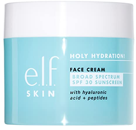 e.l.f. Holy Hydration! Face Cream, Broad Spectrum SPF 30 Sunscreen, ultra-idratante, ammorbidisce la pelle, si assorbe rapidamente, 51 g (1,8 oz)