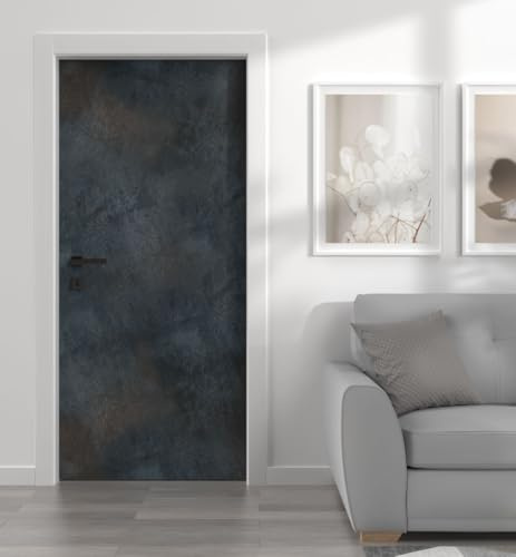 MyMaxxi Türtapete selbstklebend - Einteilige Türfolie 90x200 cm - Motiv: Stahl dunkel Türklebefolie zum verschönern & bekleben der Tür - Türaufkleber aus Klebefolie