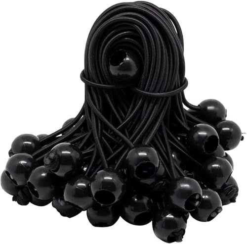GOYADA 75 Pcs Tendeur Elastique Caoutchouc avec Boule, Sandow Elastique pour Bache, Tendeur Bache pour Tentes, Bâches, Affiches, Camping, Rideaux Harnais d’Extension - 120MM