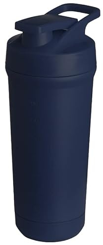 Teemando® Premium Edelstahl Shaker 750ml Kapazität, BPA-frei, auslaufsicherer Deckel, abnehmbarer Shaker-Ball, Füllstandsmarkierung, spülmaschinengeeignet für Proteinshakes, Fitness und Diät (Blau)