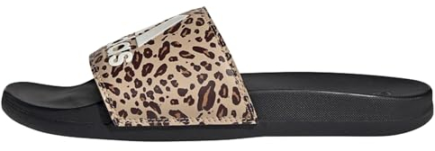 adidas Adilette Comfort Slides Damen Rutsche, Core Black Off White Magic Beige, 39 EU