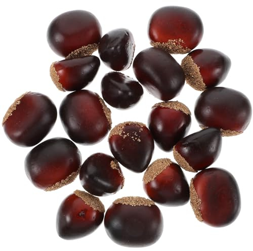 Garneck 20 Stück künstliche Kastanien Deko Lebensechtes Kastanien Gefälschte Lebensmittel Modell für Weihnachten Basteln Küche Tisch Dekoration Fotografie Requisiten