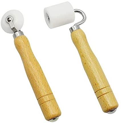 Rullo del Pressione, 2 Pcs Legno Maniglia Rullo a Pressione per Carta da Parati, Strumenti Carta da Parati a Mano, Rullo di Pressione Piatt per Decorativo Pareti