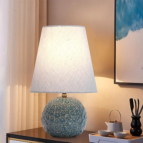 Mengjay E27 Lampada da Notte Lampada da Tavolo,Lampada da tavolo salotto lampada,Ceramica Lampada da scrivania Lampada da comodino per camera da letto soggiorno illuminazione decorativa (C)