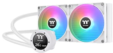 Thermaltake TH280 V2 Ultra ARGB Sync AIO Wasserkühlung 280mm – 2.1 LCD 480x480, 2x CT140 ARGB White PWM, TT RGB Plus 2.0, Intel LGA1851/1700 & AMD AM5/AM4, Weiß